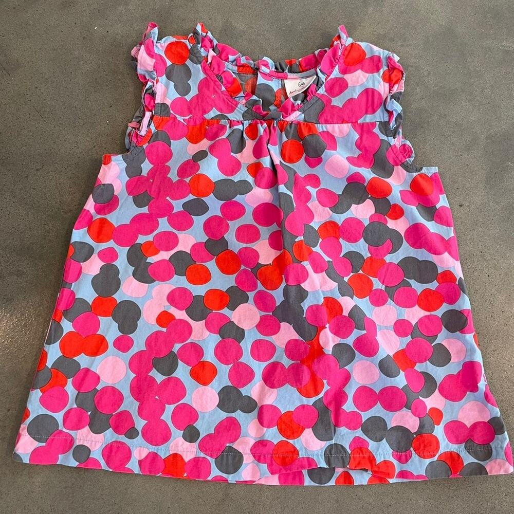 Hanna Andersson Magenta pink dot cotton blouse girls size 10